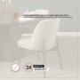 71246 - Abbie Curved Back Dining Side Chair | Oatmeal w/ Dark Brown Wood