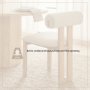 71259 - Tribeca Open Back Dining Side Chair | Cream Chenille w/ Brown Wood