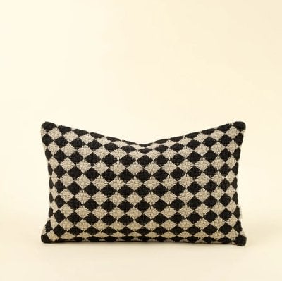 IN8200-C - 21x12 Check Weave Pillow, Black