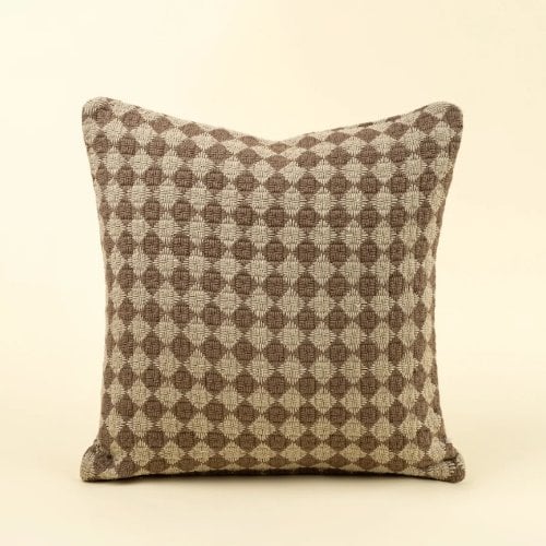 IN8197-C - 20x20 Check Weave Pillow, Brown 