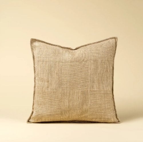 IN9638-C - 20x20 Patch Weave Linen Pillow, Ivory 