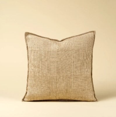 IN9638 - 20x20 Patch Weave Linen Pillow, Ivory 