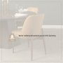 71248 - Abbie Curved Back Dining Side Chair | Tan Leather w/ Brown Wood