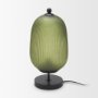 71529 - Oliva Fluted Green Glass w/ Black Metal Table Lamp