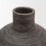 71563 - Sironi Black Terracotta Ribbed Decorative Vase