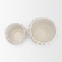 71568 - Noli Antiqued White Dotted Paper Mache Decorative Planters