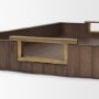 71627 - Strata Fluted Brown Walnut Wooden Decortative Tray