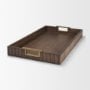 71627 - Strata Fluted Brown Walnut Wooden Decortative Tray