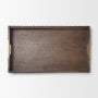 71627 - Strata Fluted Brown Walnut Wooden Decortative Tray