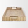 71628 - Strata Fluted White-Washed Wooden Decortative Tray