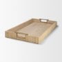 71628 - Strata Fluted White-Washed Wooden Decortative Tray