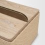 71630 - Chord Woven White-Washed w/ Brass Handle Decorative Box Set