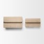 71630 - Chord Woven White-Washed w/ Brass Handle Decorative Box Set