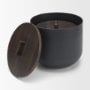 71632 - Voss Black Metal w/ Dark Brown Lid Canister Set