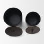 71632 - Voss Black Metal w/ Dark Brown Lid Canister Set