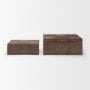 71634 - Tulum Brown Wood Parquet Decorative Box Set