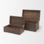 71634 - Tulum Brown Wood Parquet Decorative Box Set