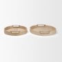 71635 - Langford Round White-Washed Wood w/ Brass Handles Tray Set