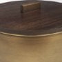 71639 - Voss Brass Metal w/ Dark Wood Lid Canister