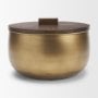 71639 - Voss Brass Metal w/ Dark Wood Lid Canister