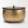 71639 - Voss Brass Metal w/ Dark Wood Lid Canister