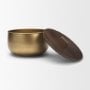 71639 - Voss Brass Metal w/ Dark Wood Lid Canister