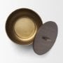 71639 - Voss Brass Metal w/ Dark Wood Lid Canister