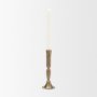 71640 - Whitlock Large Antique Brass Metal Taper Candle Holder