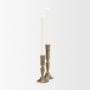 71640 - Whitlock Large Antique Brass Metal Taper Candle Holder