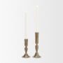 71640 - Whitlock Large Antique Brass Metal Taper Candle Holder
