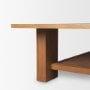 71912 - Carmel Rectangular Coffee Table | Raffia w/ Brown Wood
