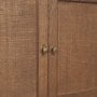 71918 - Carmel Closed Media Console | 80" | Raffia w/ Brown Wood