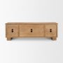 71918 - Carmel Closed Media Console | 80" | Raffia w/ Brown Wood