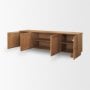 71918 - Carmel Closed Media Console | 80" | Raffia w/ Brown Wood