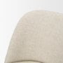 71921 - Abbie Curved Back Counter Stool | Oatmeal Fabric w/ Dark Brown Wood