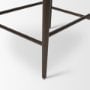 71921 - Abbie Curved Back Counter Stool | Oatmeal Fabric w/ Dark Brown Wood