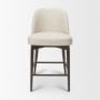 71921 - Abbie Curved Back Counter Stool | Oatmeal Fabric w/ Dark Brown Wood