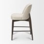 71921 - Abbie Curved Back Counter Stool | Oatmeal Fabric w/ Dark Brown Wood