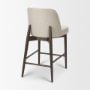 71921 - Abbie Curved Back Counter Stool | Oatmeal Fabric w/ Dark Brown Wood