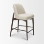 71921 - Abbie Curved Back Counter Stool | Oatmeal Fabric w/ Dark Brown Wood