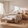 71455 - Kambal Light Beige Woven Cotton Throw Blanket