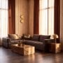 71526 - Lume Brown Marble w/ Brass Dome Shade Table Lamp