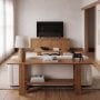 71913 - Carmel Console Table | Raffia w/ Brown Wood