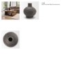71563 - Sironi Black Terracotta Ribbed Decorative Vase