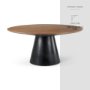 69893-AB - Mitchell 63"L x 63"W Pedestal Dining Table | Med Brown Wood & Black Metal | Seats 6